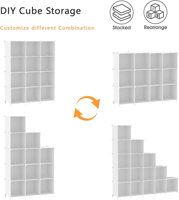 12 Cube Storage Organizer, Closet Organizer Storage Shelves, White