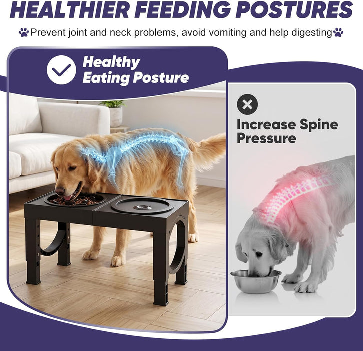 Elevated Dog Bowls Large Breed Raised Dogs Bowl Stand Large/Medium Sized Dog Slow Feeder Dogs Bowls Food Water Stands 5 