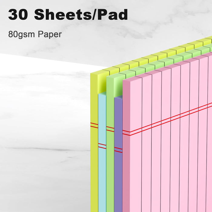 5pcs Colored Note Pads 5x8 College Ruled Small Legal Pads Paper Notepads 5 Pack Study Back Writing Pads 5 x 8 Paper Pads