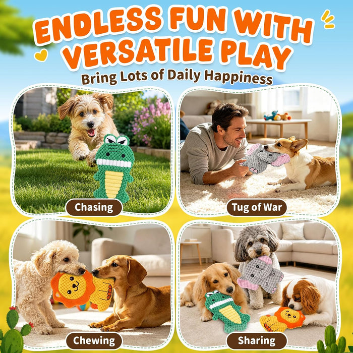 Dog Toys for Small Dogs, 3 Pack Squeaky No-Stuffing Puppy Toys