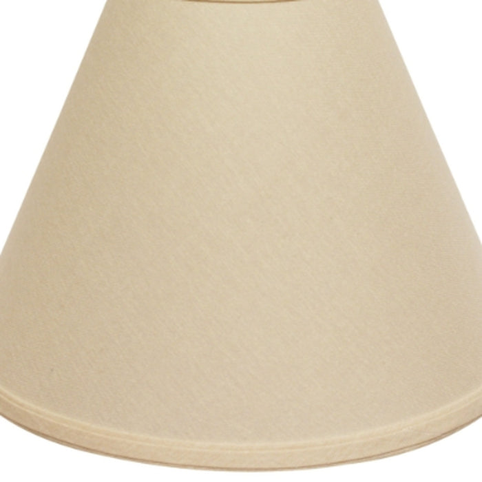 Deep Cone Hardback Lampshade with Washer Fitter, Beige Color Fabric Lampshade for Table Lamps, Natural Linen, 6Top X 19 Bottom X 13 Height