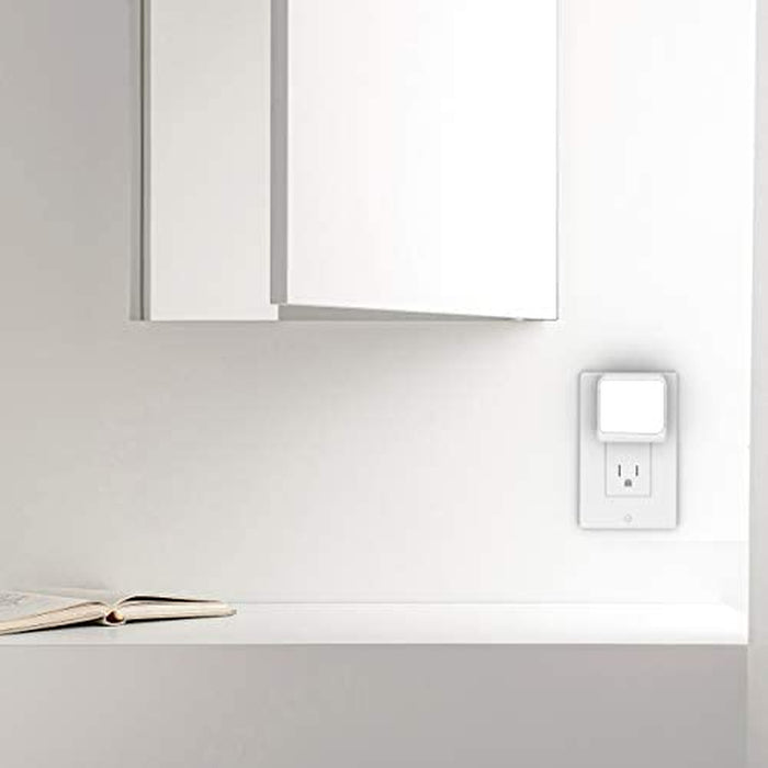 Plug-in Led Night Light with Auto Dusk to Dawn Sensor,Adjustable Brightness and Color, Warm White,Cool White Lights for Bathroom,Hallway,Bedroom, Kids Room, Kitchen, Stairway, 6 Pack