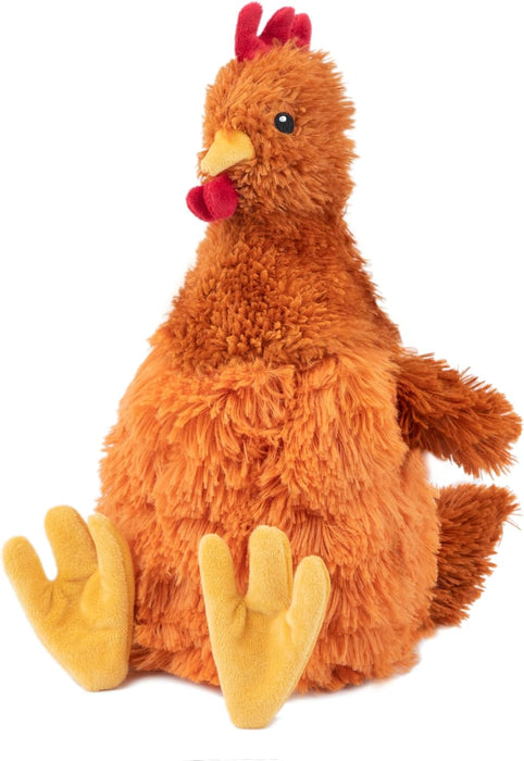 Interactive Squeaky Dog Toy - Crinkle Chicken, Brown