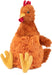 Interactive Squeaky Dog Toy - Crinkle Chicken, Brown