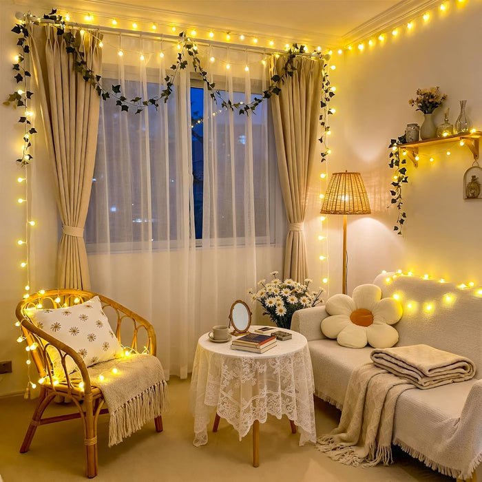 100 LED Globe String Lights Indoor Bedroom, 33ft Fairy Lights