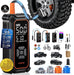 Tire Inflator Portable Air Compressor,Dual Power-3*2000mAh &12V DC