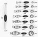 Stainless Steel Magnetic Measuring Spoons Set of 8, Black