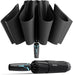 Windproof Travel Umbrella for Rain, Withstand 85MPH Winds, 52 Inch Automatic Reverse Fold Umbrellas Easy Auto Open Close
