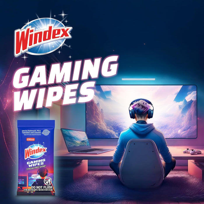 Gaming Cleaning Wipes, Pre-Moistened Wipes to Instantly Clean all Gaming Gear and Electronics, Resealable Packaging for a Freshness Lock, 25 count (Pack of 1)