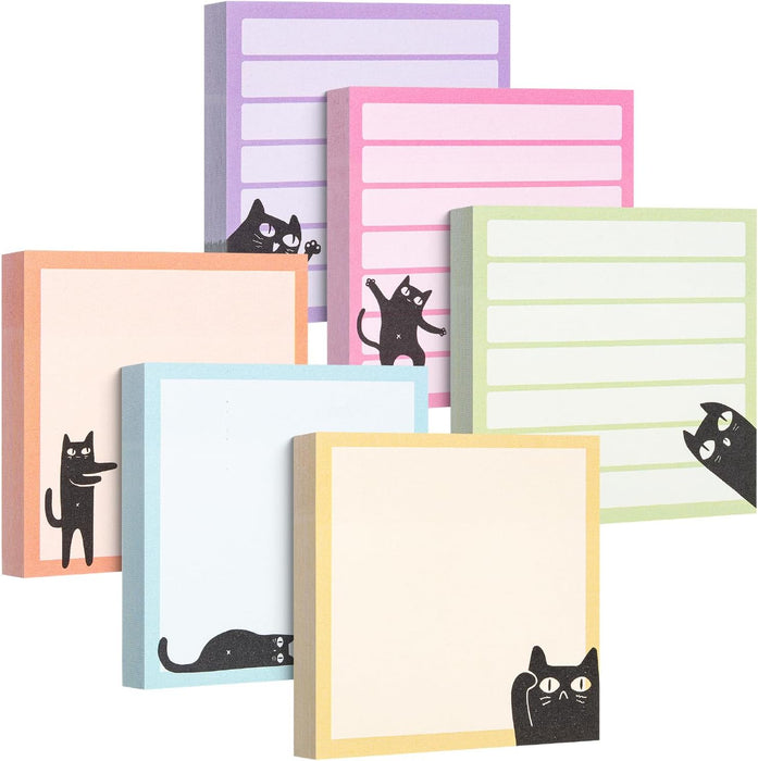 - Black Cat Sticky Notes Set, 3" x 3", 6 Pads, 480 Sheets | Black Cat Sticky Notes, Memo Pads, Self-Stick Note Pad for Office, School, Home, Study & Organization