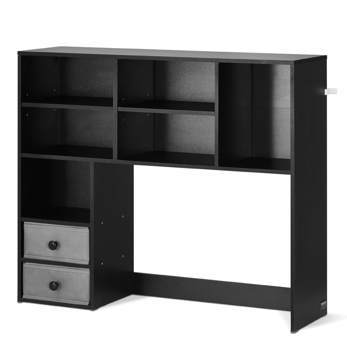 Three-Tier Desktop Bookshelf with Fabric Drawers