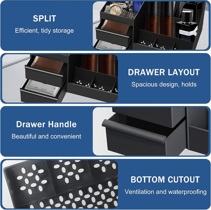 Bathroom Counter Organizer with Drawers,Cologne Organizer for Men