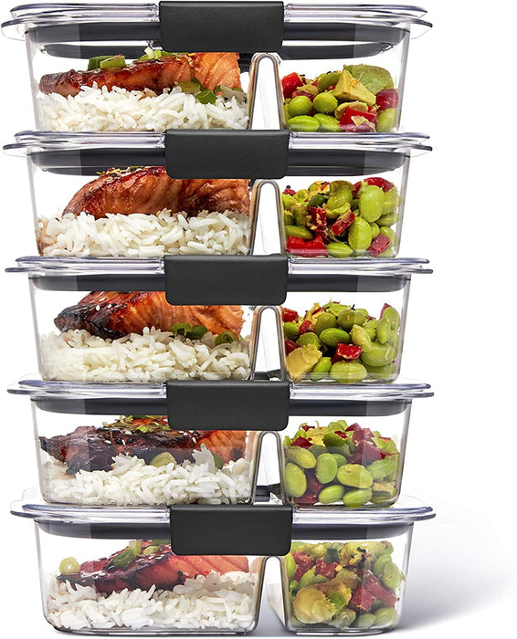 Brilliance BPA-Free Food Storage Container Set with Airtight Lids, 5-Pack (3.2 Cup) - Perfect for Lunch, Meal Prep, and Leftovers