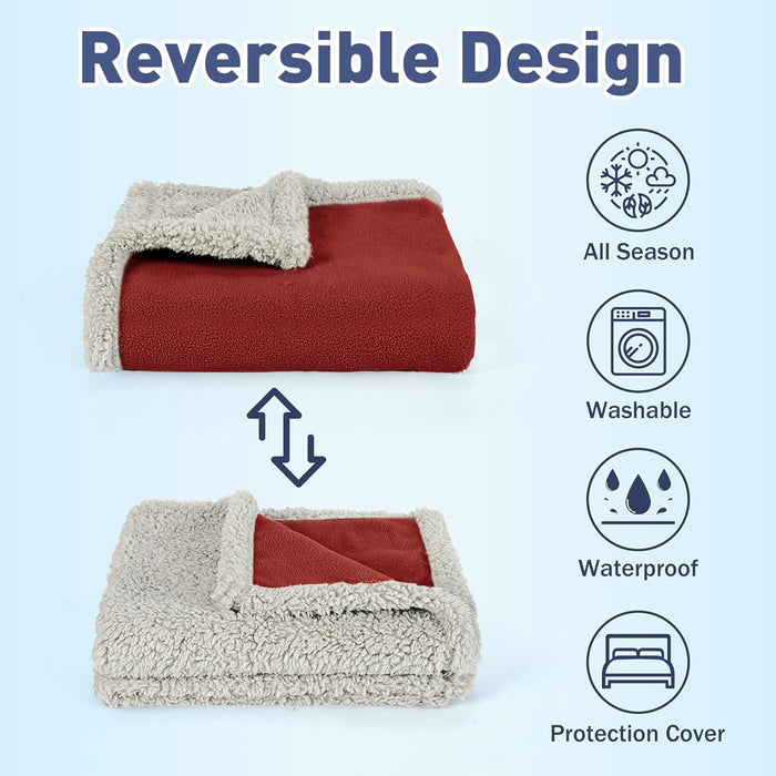 Waterproof Reversible Pet Blanket for Dogs and Cats