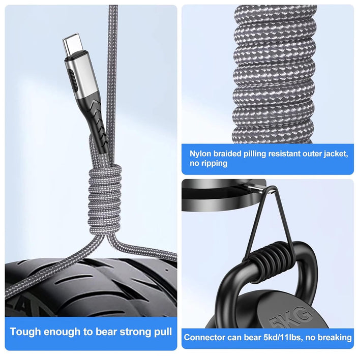 USB C Cable, Upgarded 2Pack 10ft Fast USB Type C Charging Cable for Android/Phone/Pad/Laptop, Type C Charger Braided USB Cable Compatible withi Phone 17/16/15/Pro/Plus/Max/Sam.Sung-Silver
