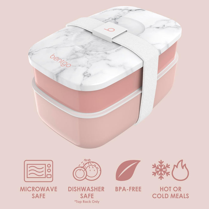 Classic Stackable 3-Compartment Adult Bento-Style Lunch Box