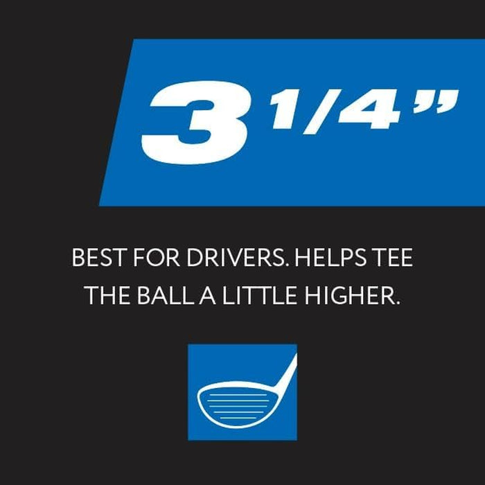PTS Wood Golf Tees | 135 Count, 3-1/4 Inch | #1 Wood Tee on Tour | Best for Drivers & Woods