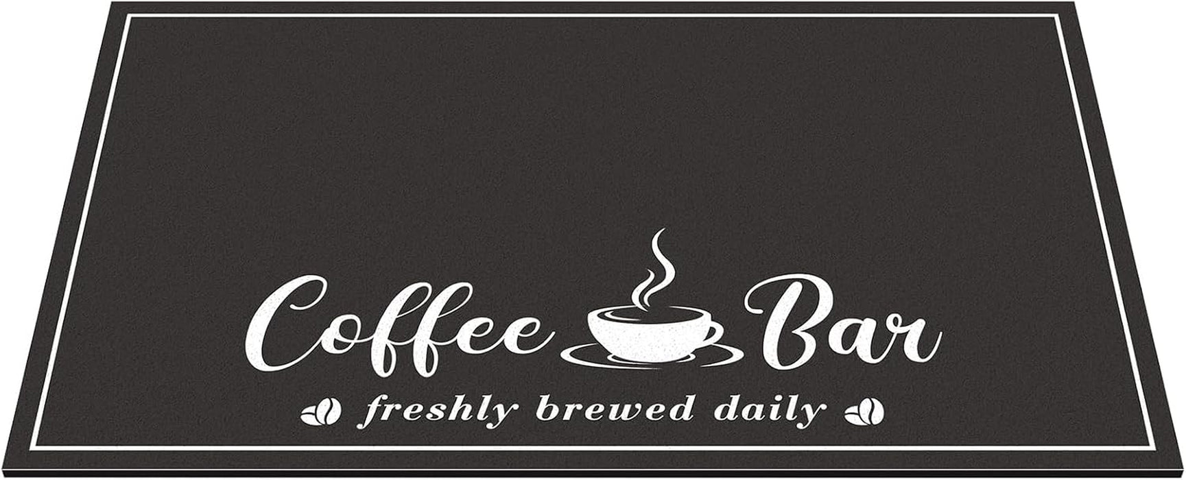 Fashion Coffee Mat, Dish Drying Mat 12" x 20" Black