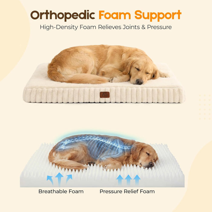 Orthopedic Dog Bed for Large Dog, Waterproof Washable Pet Bed for Crate