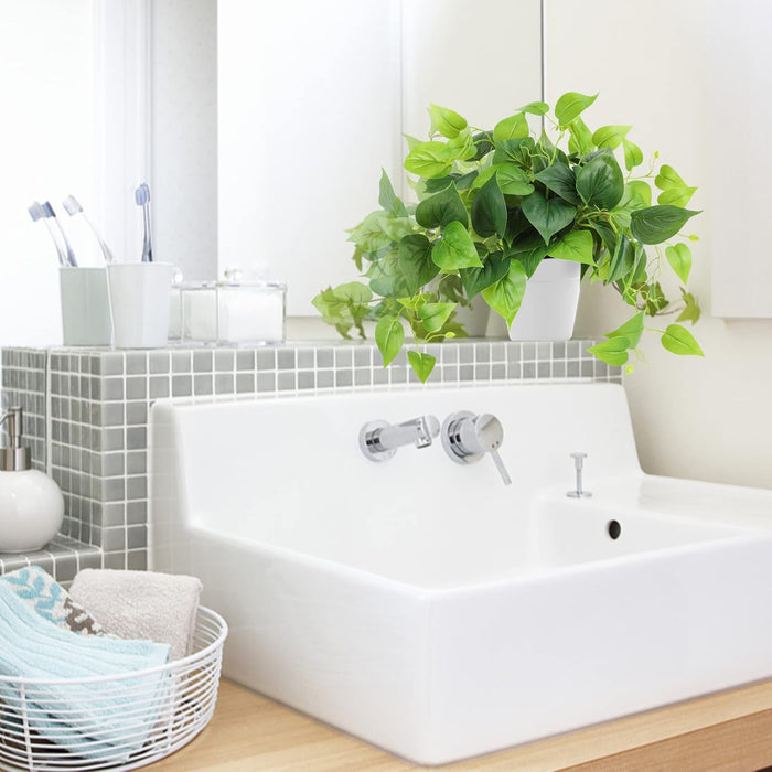 Artificial Plants Fake Pothos with Plastic Pot Artificial Potted Plant for Home Office Bedroom Indoor Outdoor Decor 1 Pa