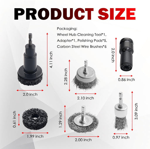All-in-One Wheel Hub Cleaning Tool Kit,Brake Rotor Cleaning Tool