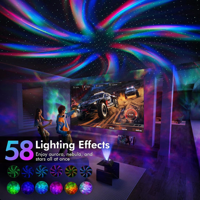 Dual Lens Galaxy Star Projector, Aurora Night Light for Bedroom