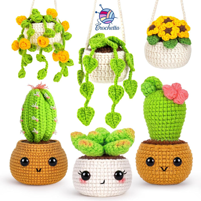 Crochet Kit for Beginners, Crochet Starter Kits for Adults, Amigurumi Craft Knitting Crocheting Kits with Step-by-Step V