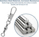 100Pcs Fishing Swivels, 5 Sizes Barrel Snap Swivel Fishing Tackle for Quick Linking of Lures and Lines