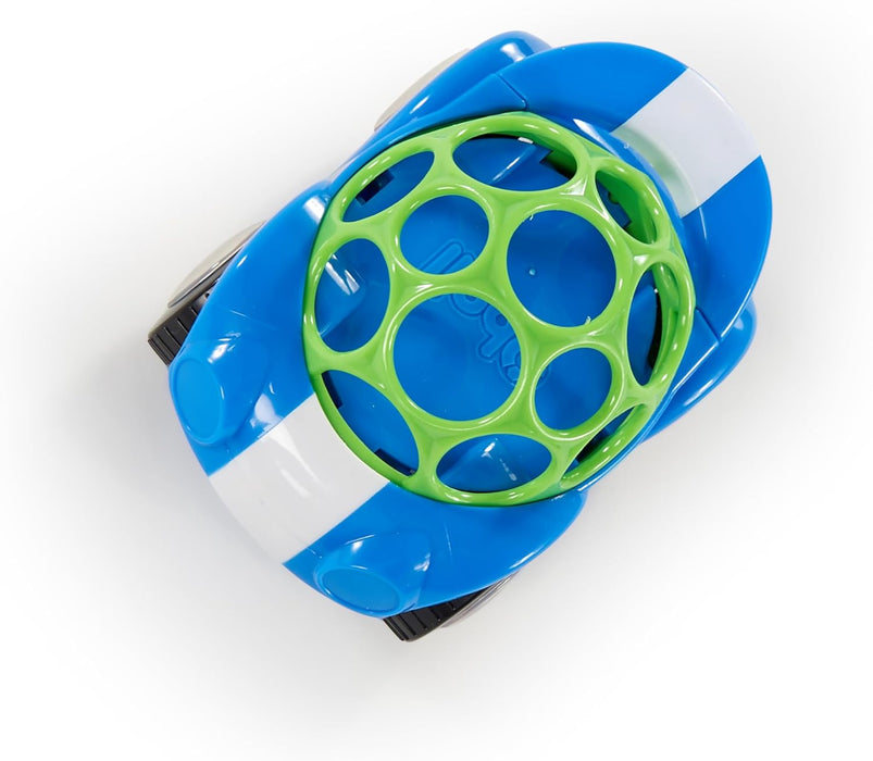 Oball Easy Grasp Rattle & Roll Toy Sports Car BPA-Free Infant Crawling Toy, 1 Pack, Age 3 Months and up, Blue/Green
