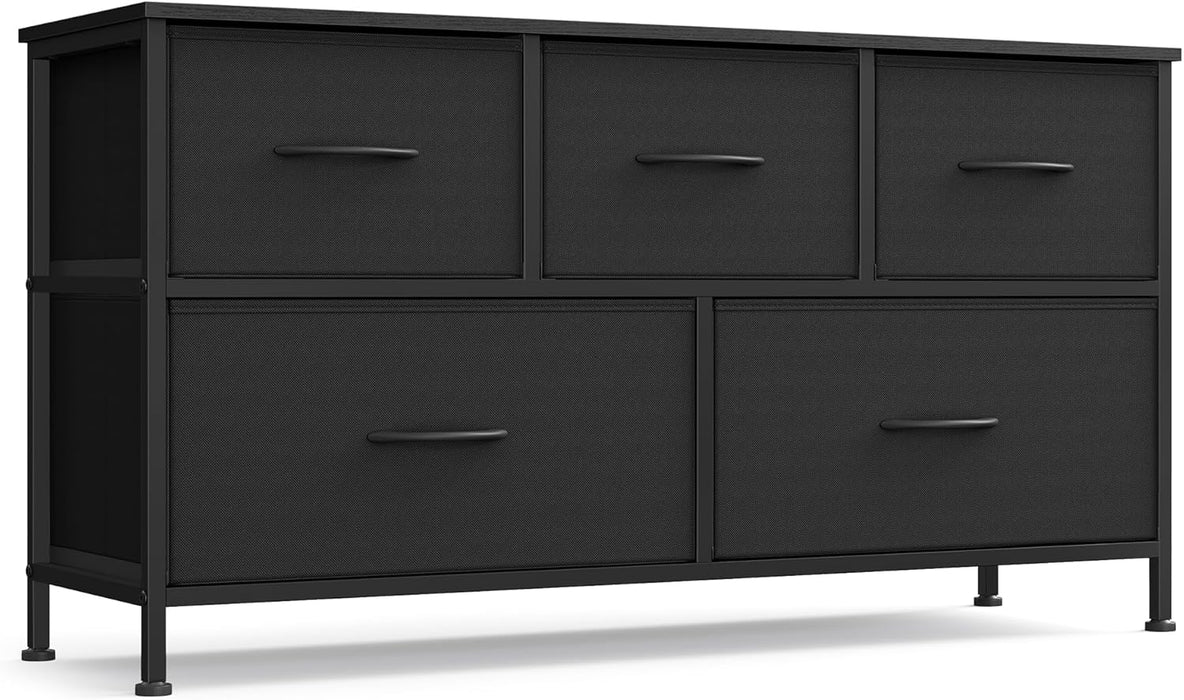 Dresser for Bedroom, Wide Dresser with 5 Fabric Drawers