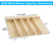 Six-Compartment Natural Wood Drawer Organizer