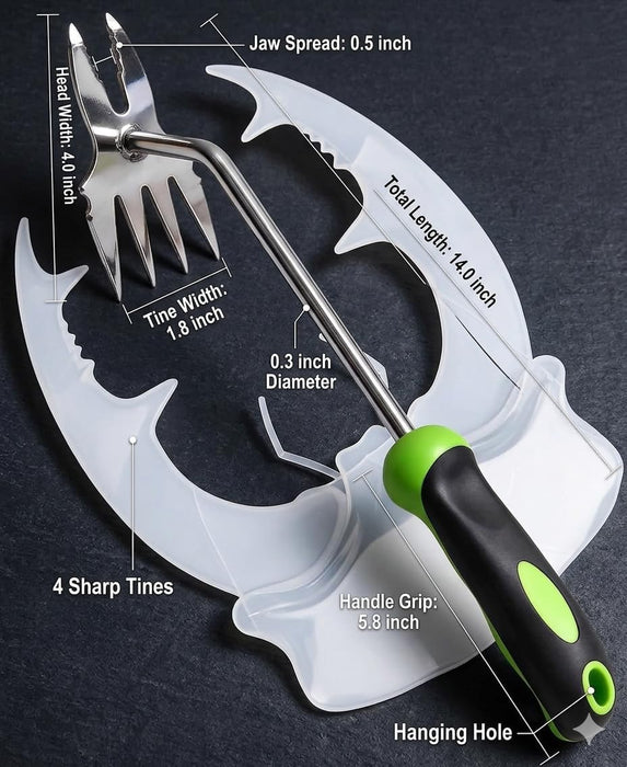 2-in-1 Hand Weeder Puller, Heavy Duty Stainless Steel Garden Tool