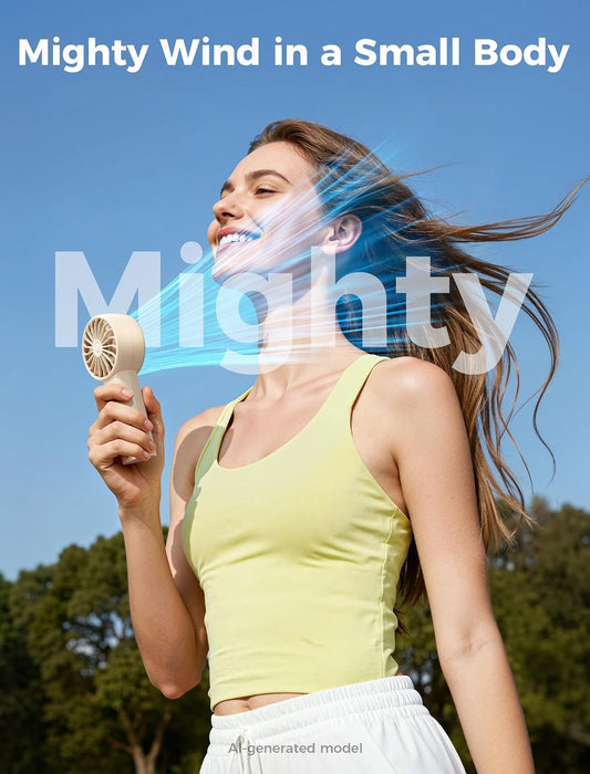 Mighty Portable Fan, Powerful Handheld Fan, USB Rechargeable