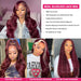 Wear and Go Glueless Wigs Human Hair Pre Plucked Pre Cut 5x5 HD Lace Closure Wigs Human Hair 99j Burgundy Lace Front Wigs Human Hair for Beginners 180% Density Body Wave Ready to Wear Wigs 20 Inch