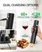 Electric Wine Opener Rechargeable, 7-in-1 Automatic Wine Bottle Opener Gift Set with Electric Vacuum Pump, Foil Cutter, Aerator Pourer, 2 Stoppers & Charging Base, Black