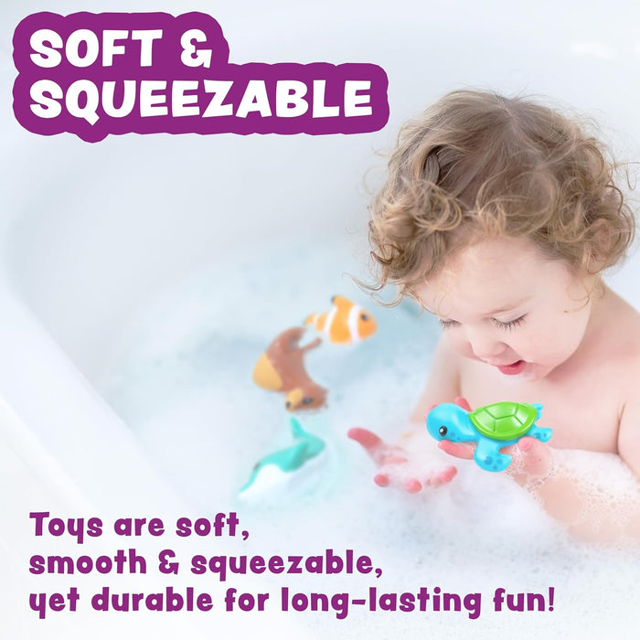 ® Marine™ Mold Free Bath Toys, 6 Pack | Sealed, No Hole Bath Toys Design Keeps Moisture Out | Soft, Squeezable & Float o