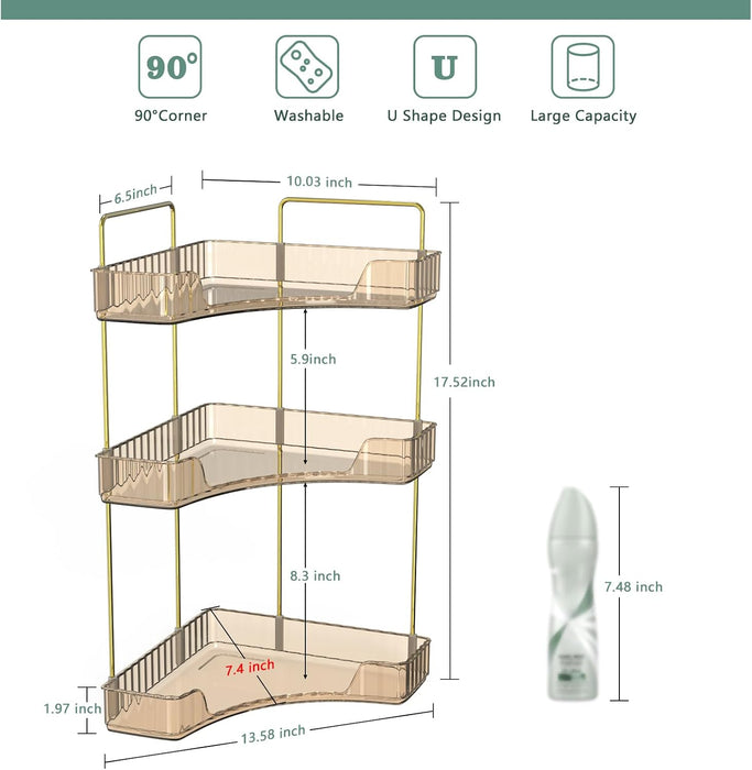 Corner Bathroom Shelf, 3 Tier Countertop Organizer for Vanity
