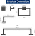 Bathroom Hardware Accessories Set, 5-Piece 16In Black Wall Mounted