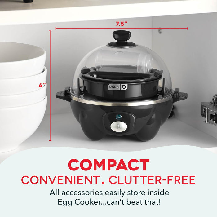 Rapid Egg Cooker, 7 Eggs, Hard Boiled, Poached & Omelettes, Black