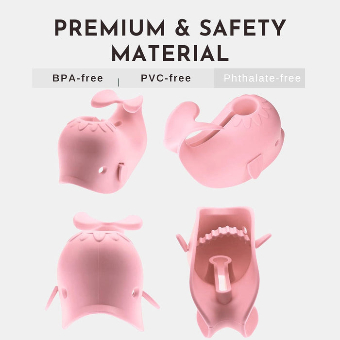 Bath Spout Cover for Bathtub,Baby Shower Protector Cover A Fun Way to Protects Baby from Bumping Head During Bathing Time Cute Soft Whale Design Making for Enjoyable Safe Baths (Pink)