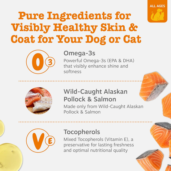 Salmon Oil for Dogs & Cats - Omega 3 for Dogs 8.5oz