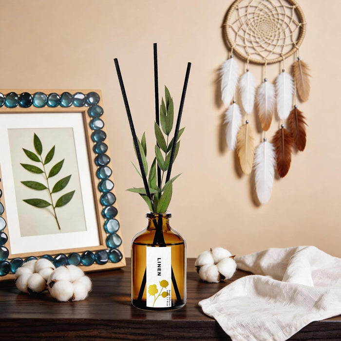 Reed Diffuser Set, Eucalyptus, Linen, Lavender, Oil Diffusers with Sticks