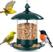 Metal Bird Feeders for Outdoors Hanging, 360° Feeding Tray, Green