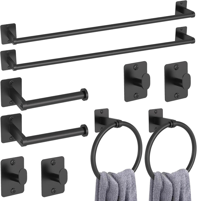 10-Piece Bathroom Accessories Set, 24 inch Towel Bar