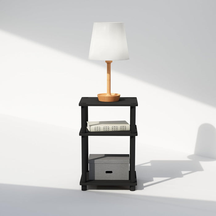 JUST Toolless 3-Tier Night Stand, Open Storage, Americano
