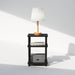 JUST Toolless 3-Tier Night Stand, Open Storage, Americano