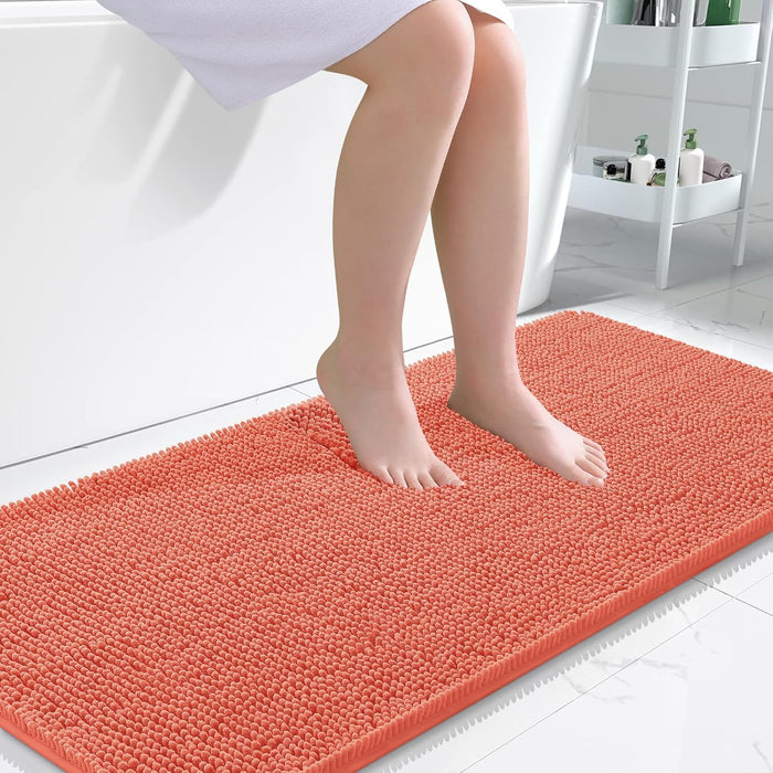 Bathroom Rugs 30X20, Extra Soft Absorbent Chenille Bath Rugs, Rubber Backing Quick Dry, Machine Washable Bath Mats for Bathroom Floor, Tub and Shower, Home Decor Accessories, Grey