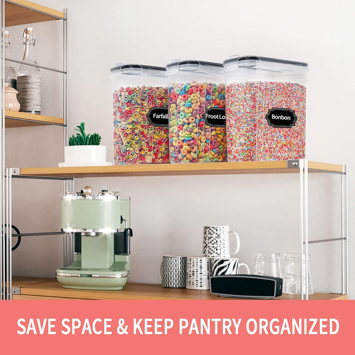 Large Dry Food Storage Containers with Lids, 6PCS Airtight Cereal Containers Storage Set, Leak-proof Canister Set for Ki