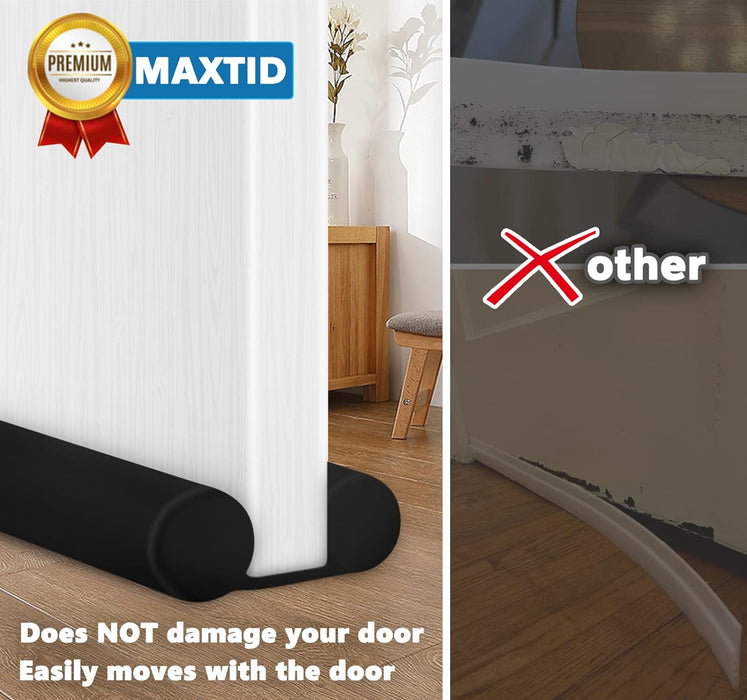 Under Door Draft Stopper for Bottom of Doors 38" Black