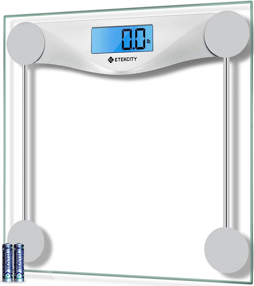 Digital Body Weight Bathroom Scale, Large Blue LCD Backlight Display, High Precision Measurements,6Mm Tempered Glass, 400 Pounds